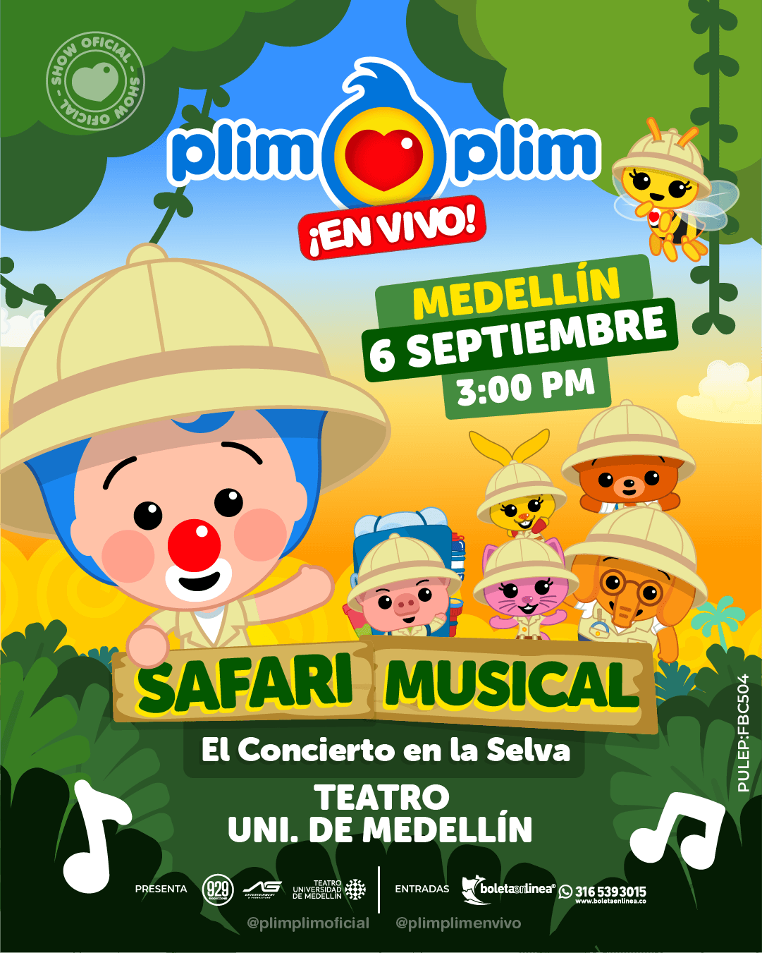 SAFARI MUSICAL – PLIM PLIM EN MEDELLIN – 2026